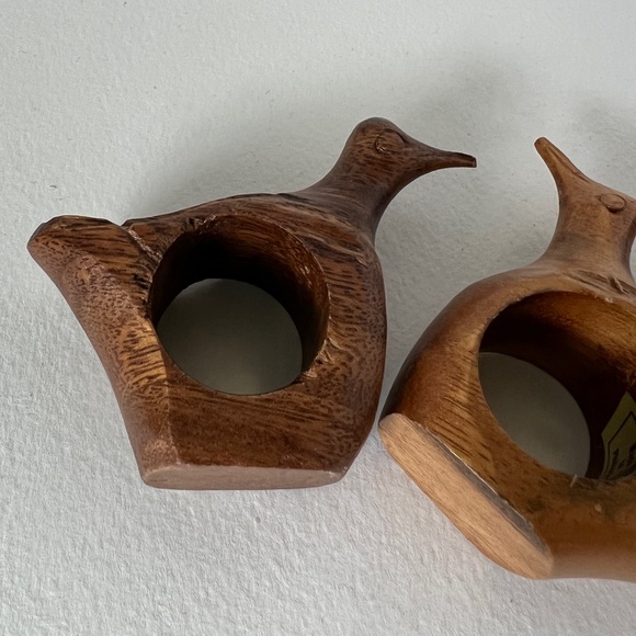 Hand Crafted Dining Vintage Wooden Bird Napkin Rings Poshmark